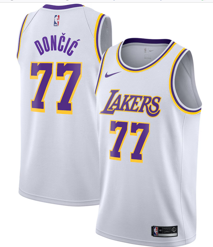 Men Los Angeles Lakers #77 Doncic white 2025 NBA nike Jersey